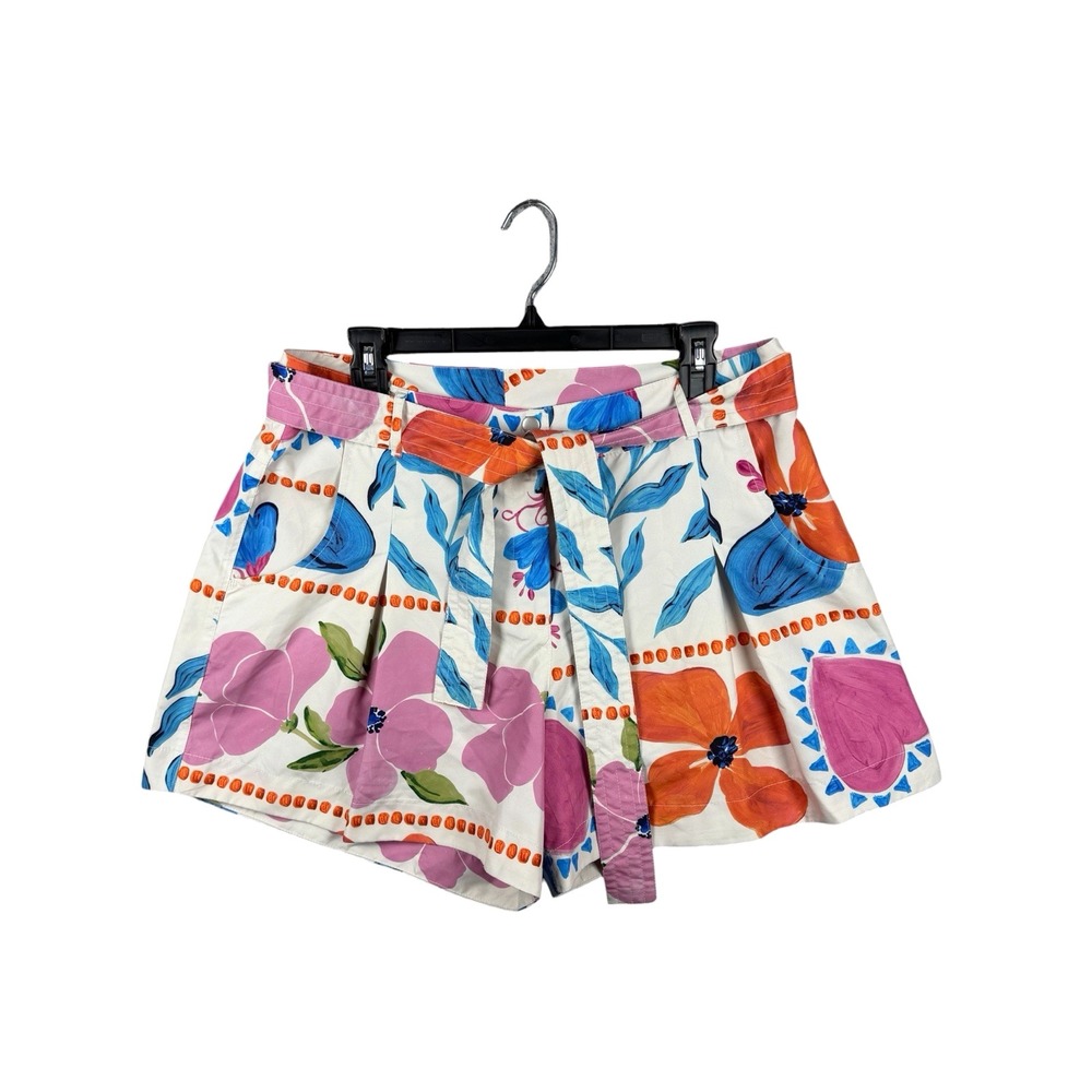 AUR OCEA Botanico Multicolor Floral Belted Shorts Women's Sz 6